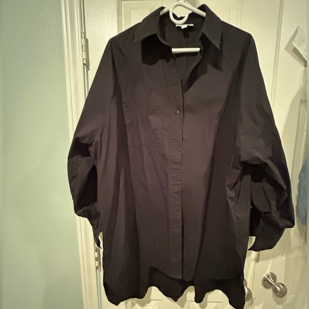 Topshop Oversized Cotton Poplin Tunic Shirt